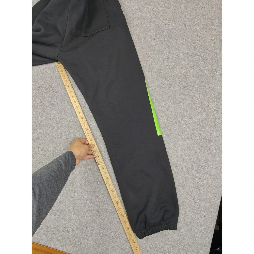 SNOH Pants Mens 2XL Black Heavyweight Fleece Joggers Graphic Colorblock USA